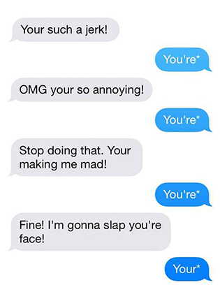 A text message exchange