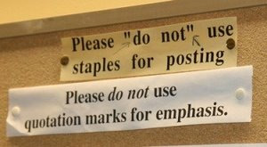 Please "do not" use staples for posting